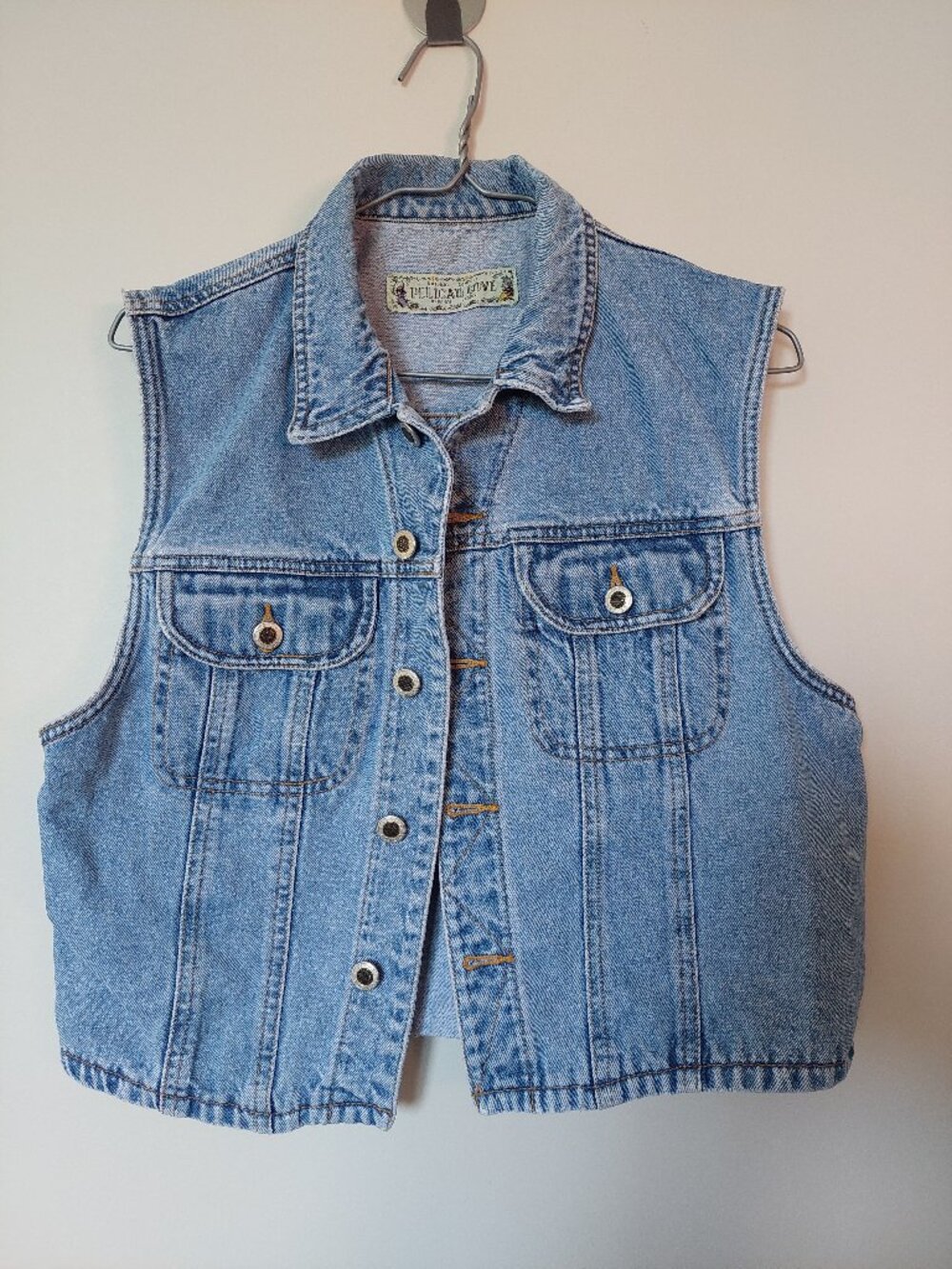 Pelican Cove Denim Vest Sleeveless  Jacket Size M  Blue
